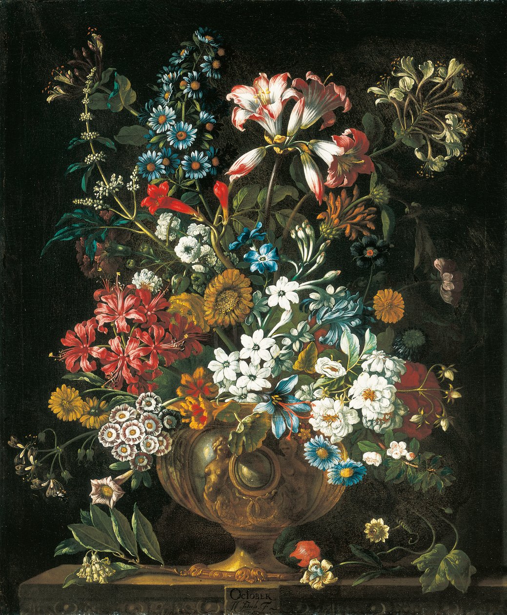 October, from The Twelve Months of Flowers, a floral calendar of still lifes by Pieter Casteels
