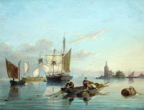 On the Isle of Texel, Holland by Pieter Christiaan Cornelis Dommelshuizen