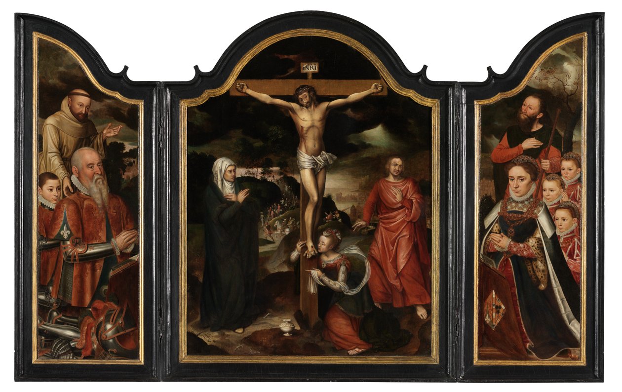 Christ on the Cross with the Virgin, St. John and Mary Magdalene by Pieter Claeissens