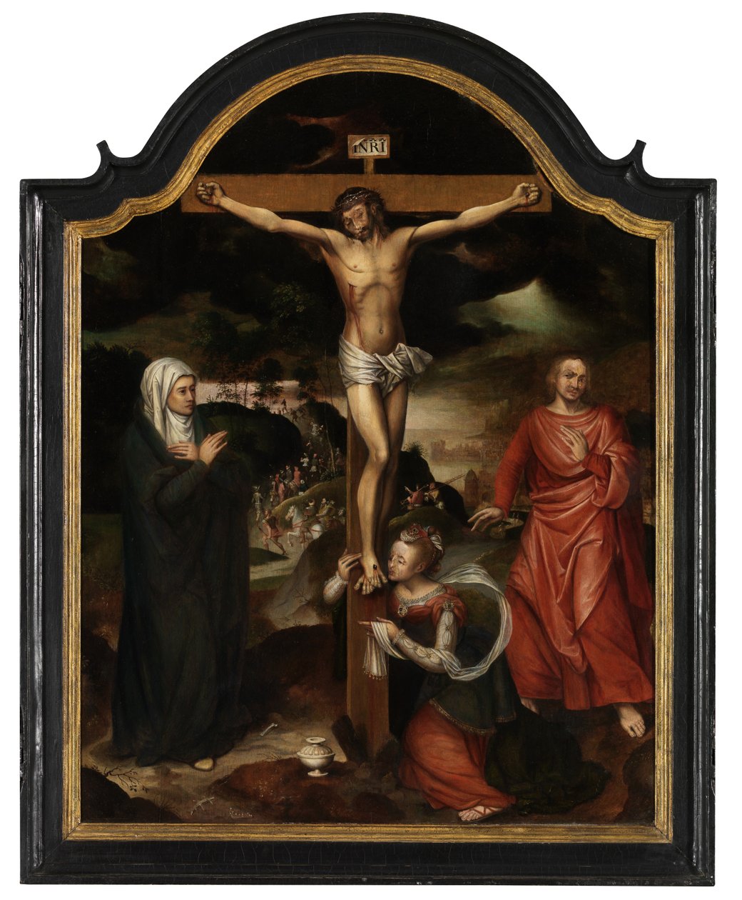 Christ on the Cross with the Virgin, St. John and Mary Magdalene by Pieter Claeissens