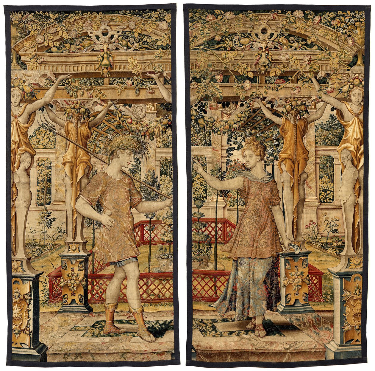 Vertumnus and Pomona: Vertumnus Transformed into a Farmer, c.1550 by Pieter Coecke van Aelst