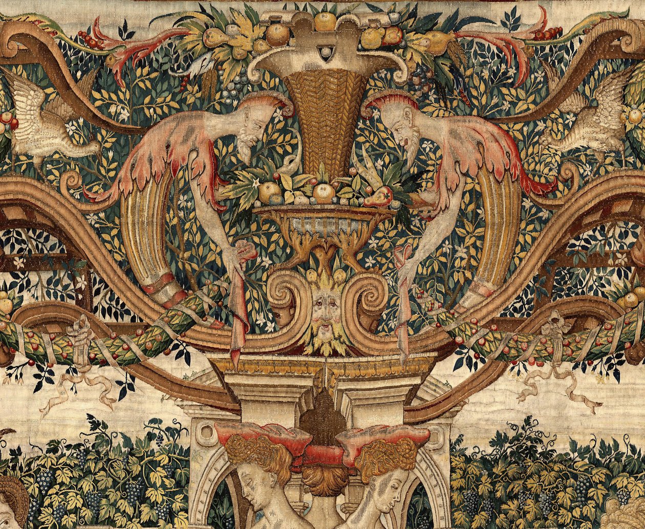 Vertumnus and Pomona: Vertumnus transformed into a pruner by Pieter Coecke van Aelst