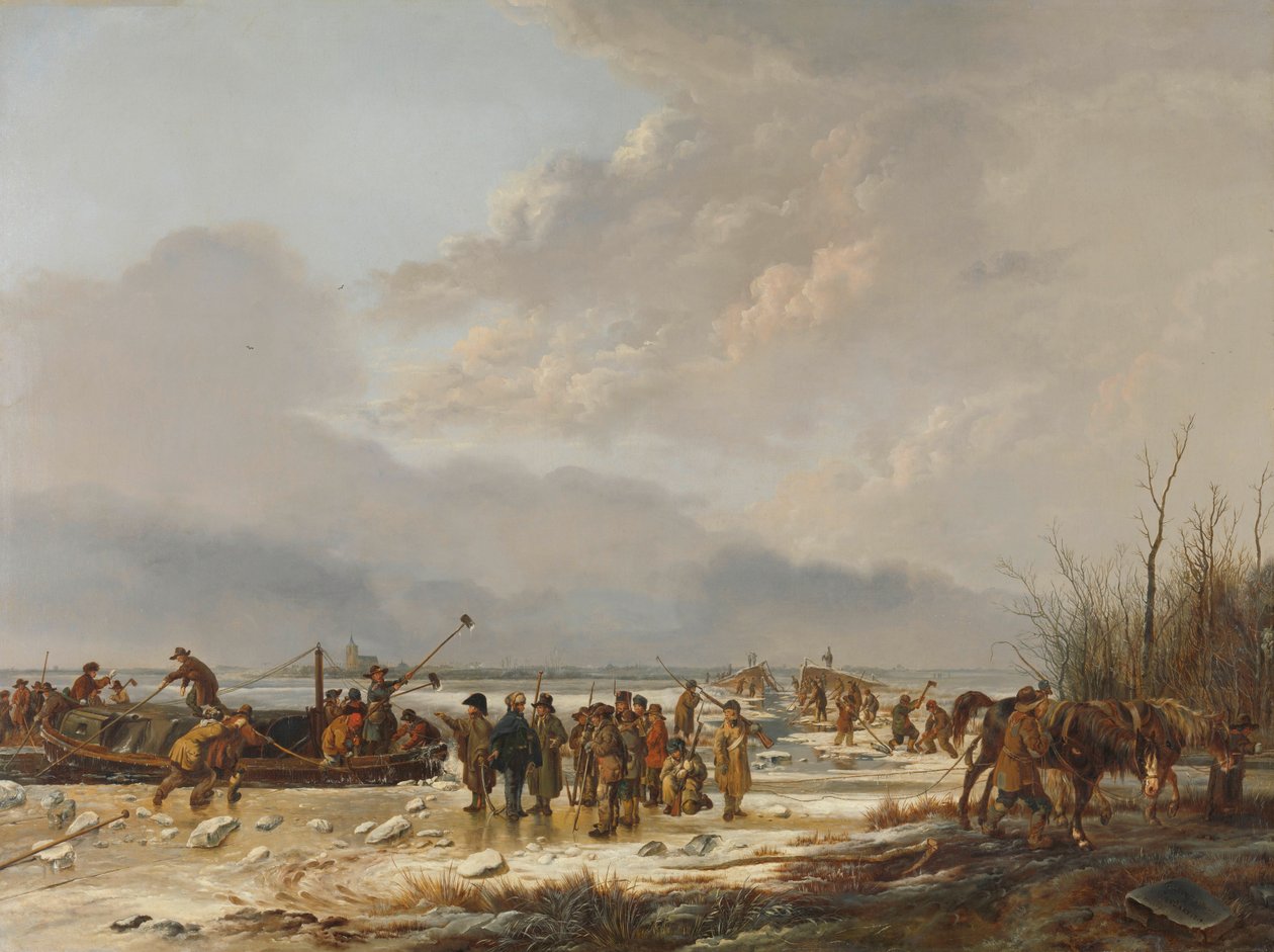 Breaking the Ice on the Karnemelksloot by Pieter Gerardus van Os