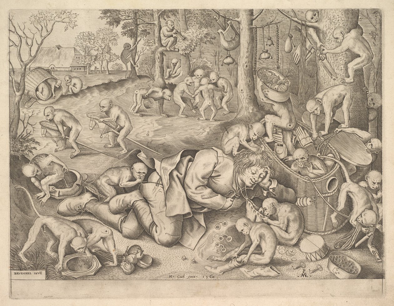 The Merchant Robbed by Monkeys, 1562 by Pieter Heyden van der