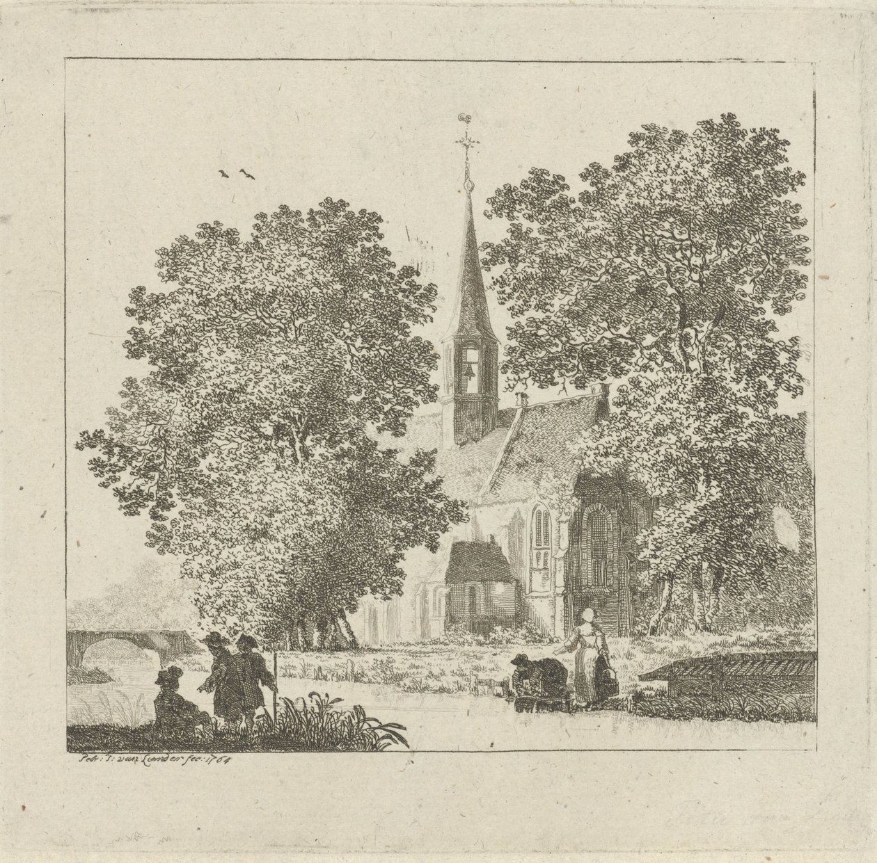 View of a Church by Pieter Jan van Liender