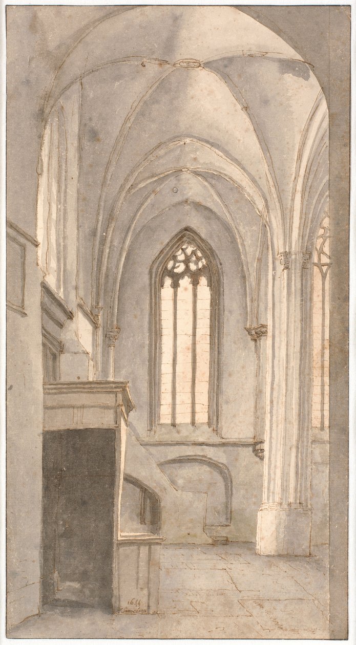 View of the Interior of the Church of St. Cunera in Rhenen (prov. Utrecht) by Pieter Jansz Saenredam