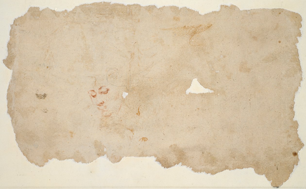 Hagar and the Angel (recto); Sketch of the Face of a Woman (verso) by Pieter Lastman
