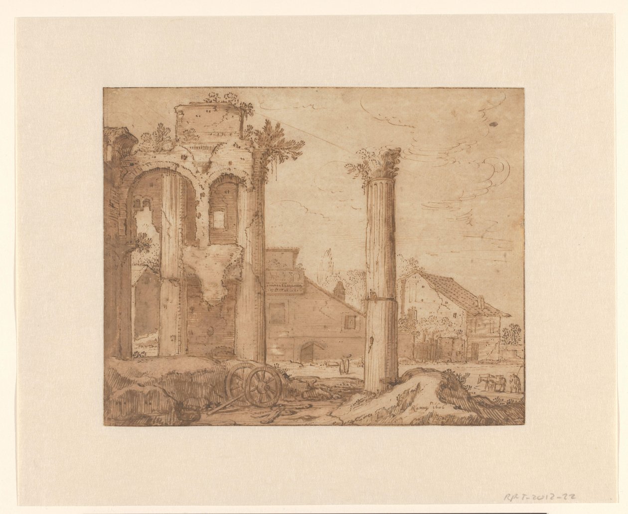 The Forum of Nerva in Rome, Seen from the Temple of Minerva by Pieter Lastman