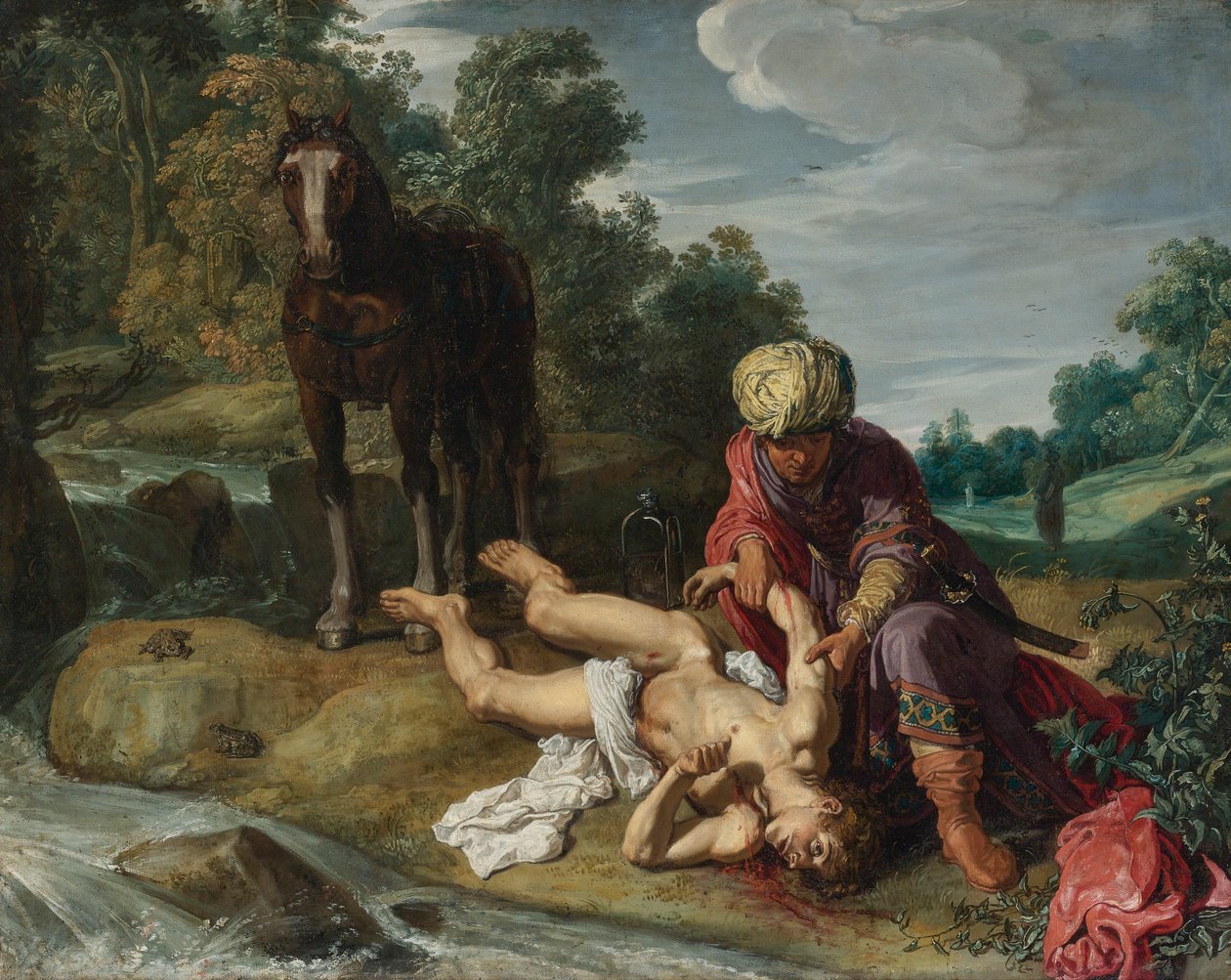 The Good Samaritan Tending the Wounds of the Traveller (Luke 10:25-37) by Pieter Lastman