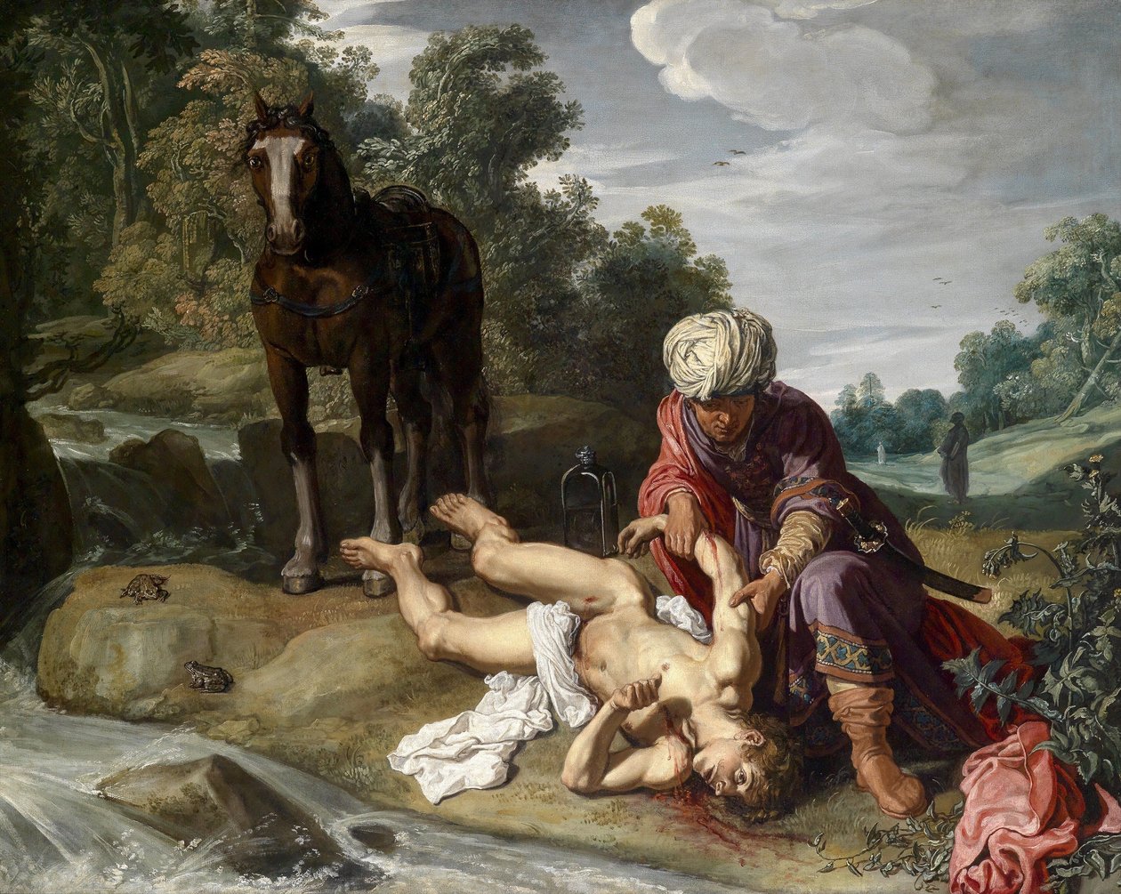 The Good Samaritan Tending the Wounds of the Traveller (Luke 10:25-37) by Pieter Lastman