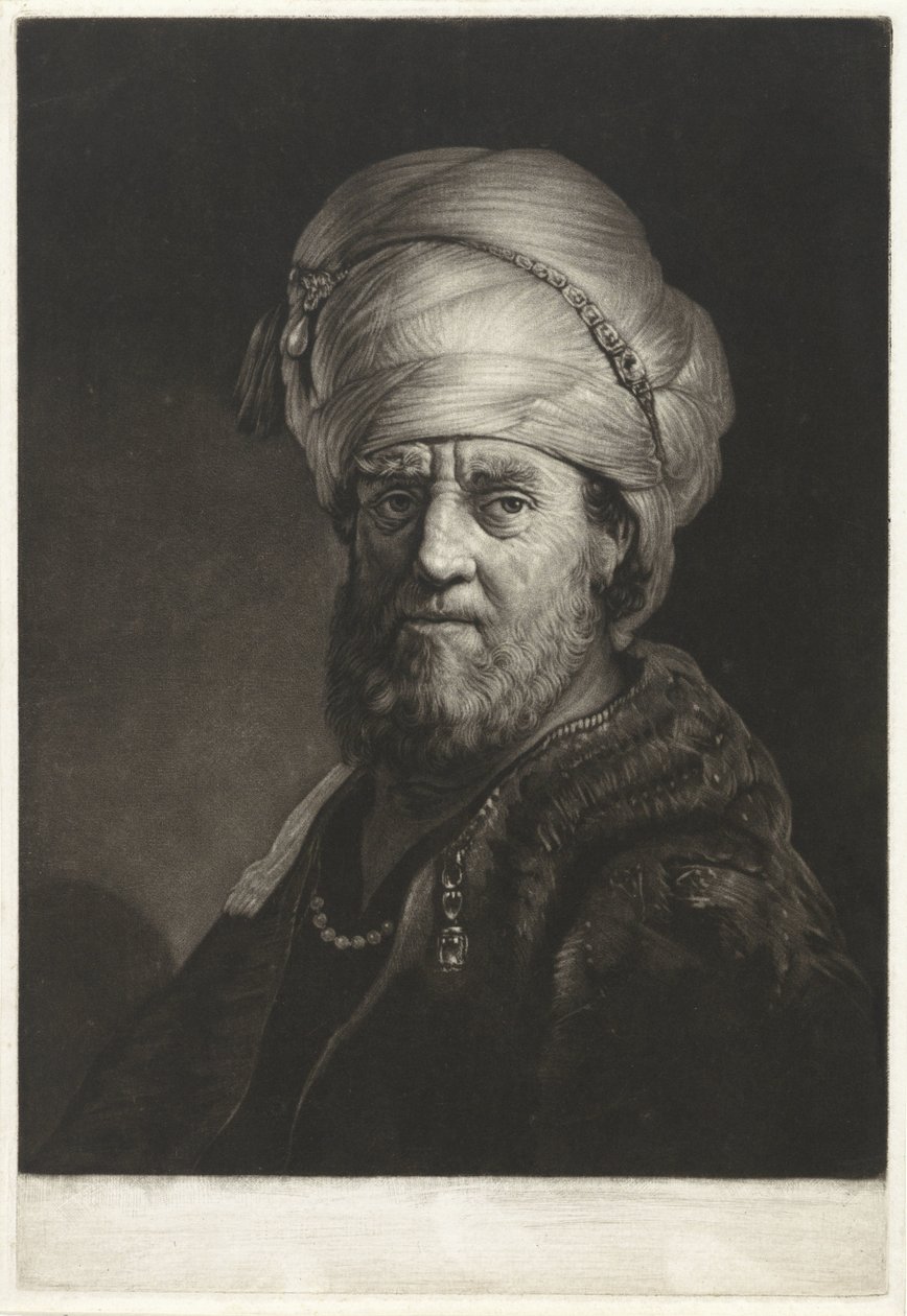 Portrait Bust of a Man with a Turban by Pieter Louw