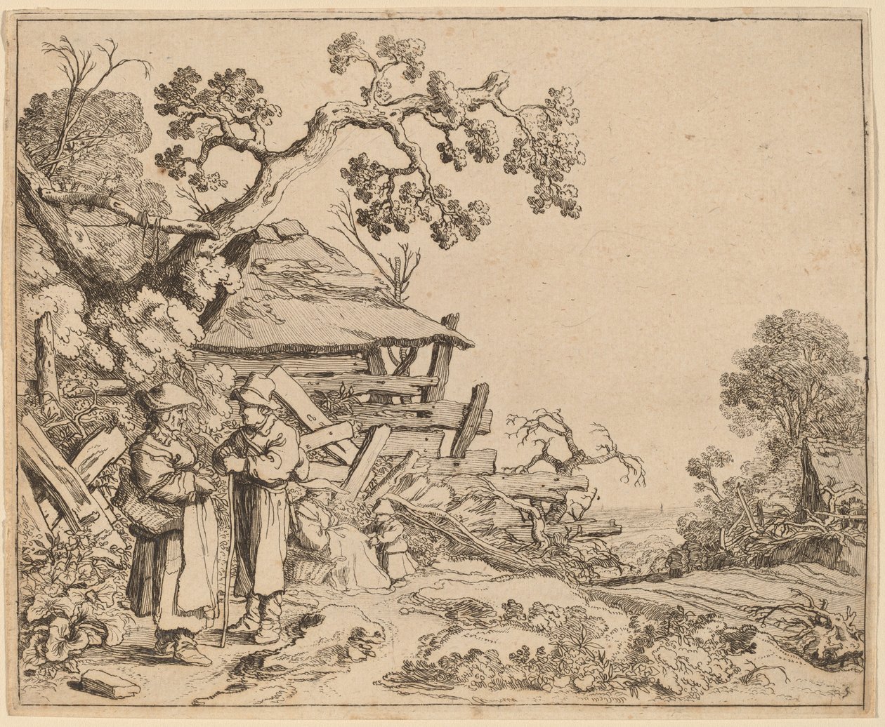 Woman Conversing with a Peasant by Pieter Molijn