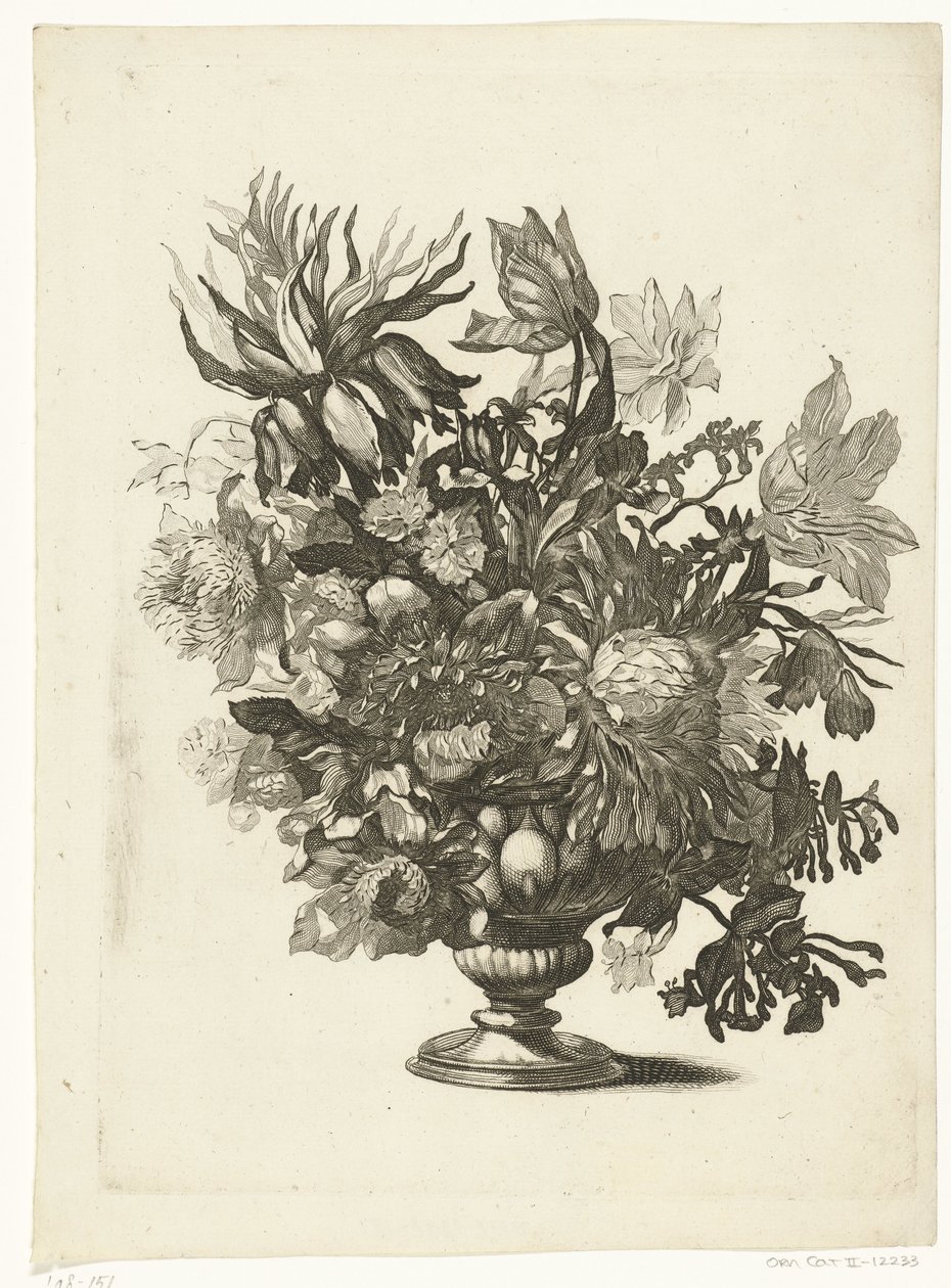 Glass Vase with Flowers by Pieter Schenk (I)