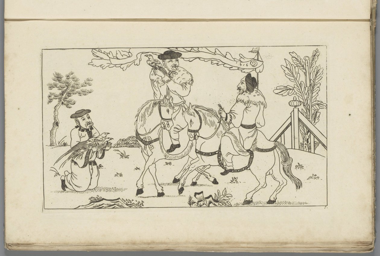 Chinese Landscape with Two Riders, First Part (series title) by Pieter Schenk (II)