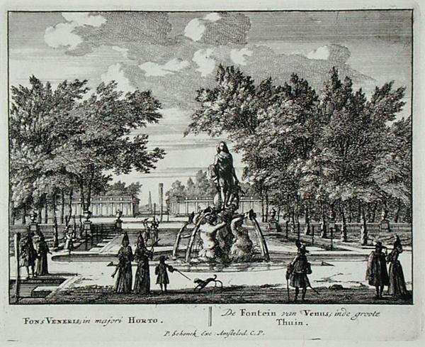 The Fountain of Venus in a grand garden, from 