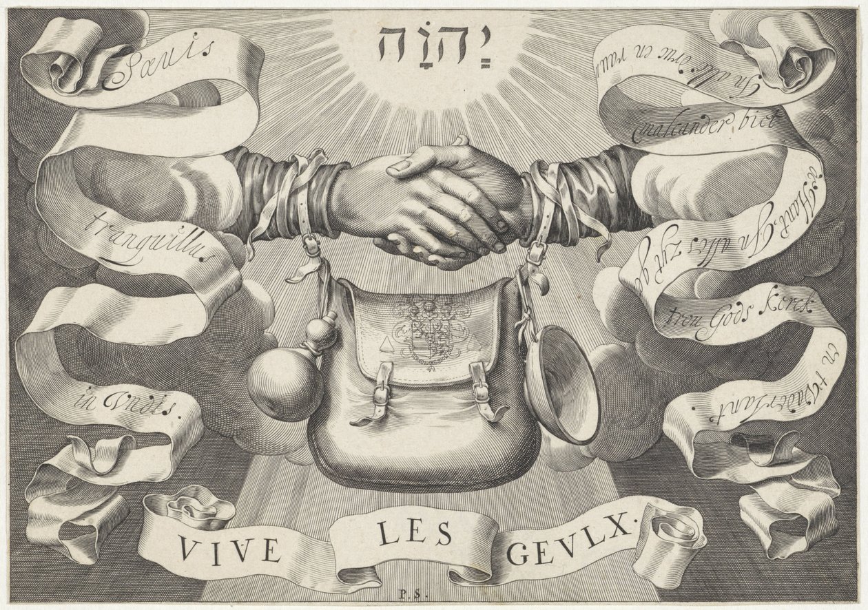 Two Hands with a Begging Bag, Symbol of the Geuzen by Pieter Serwouters