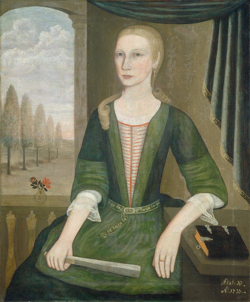 Young Lady with a Fan, 1737 by Pieter Vanderlyn
