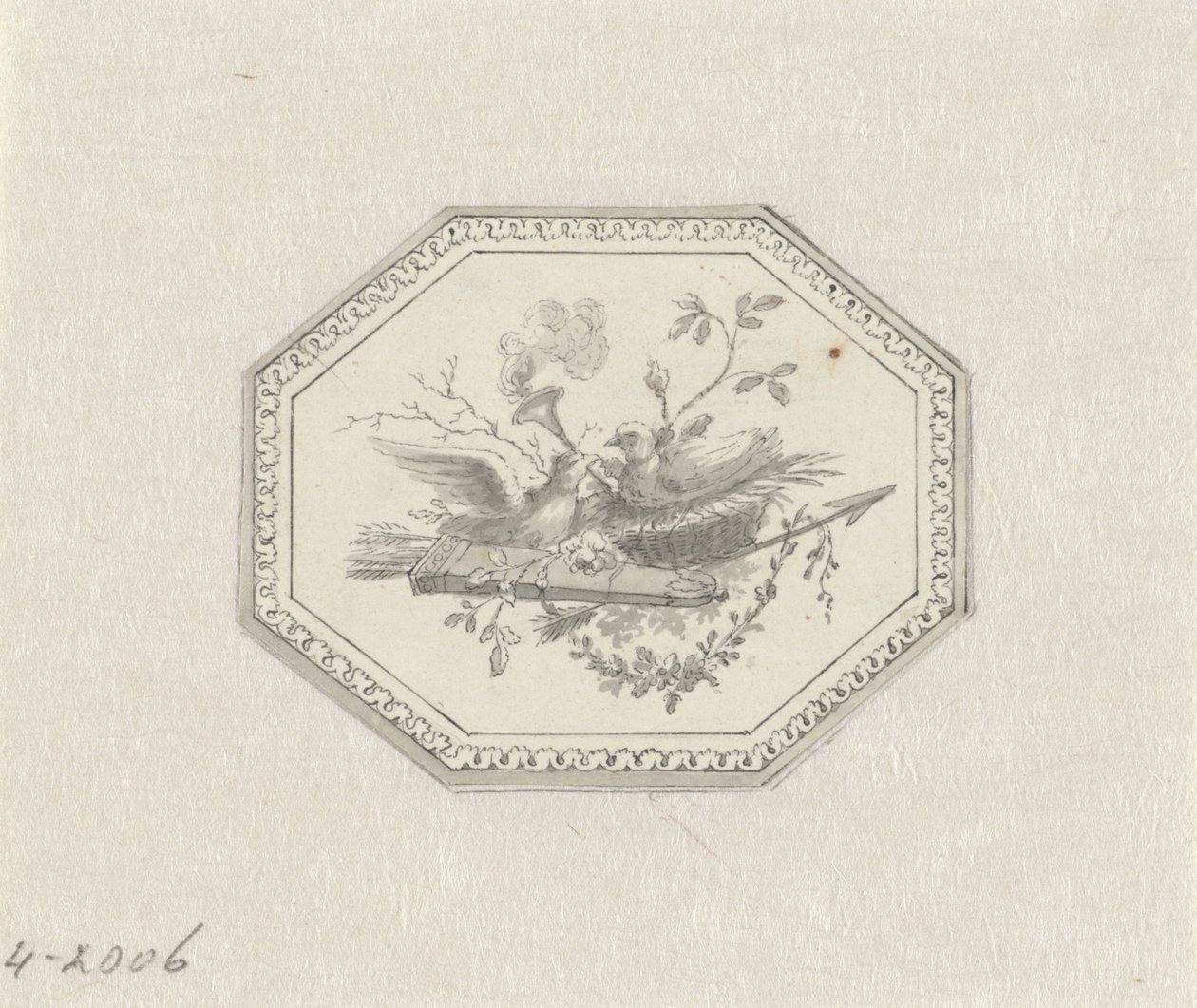 Vignette with Still Life with Fruit by Pieter de Goeje