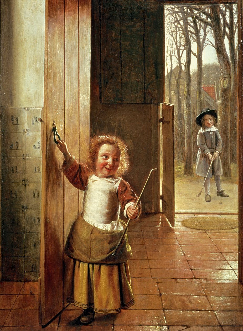 Children in a Doorway with 