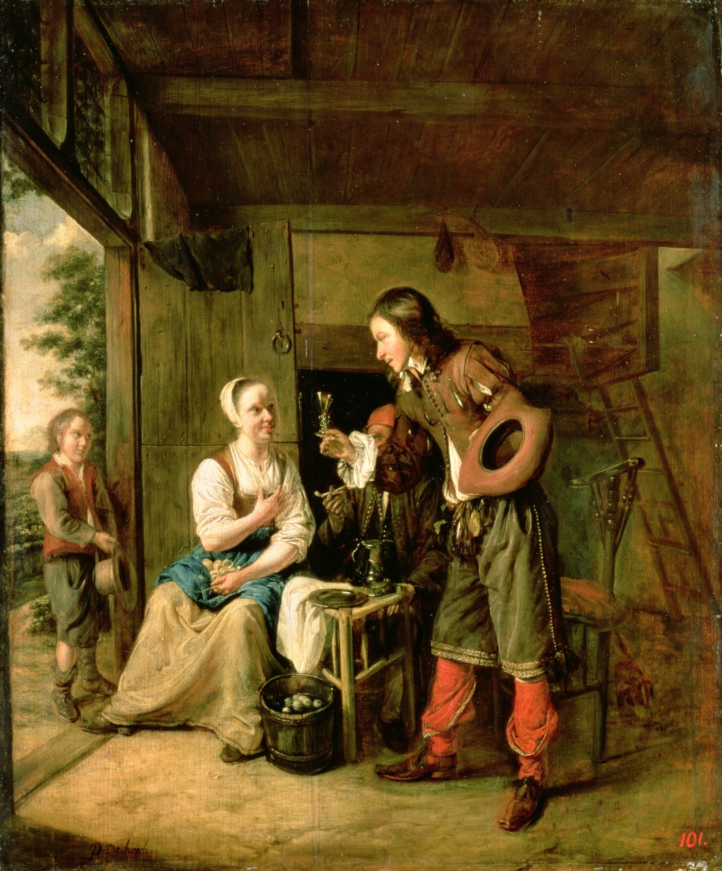 Warrior and Servant, 1653 by Pieter de Hooch