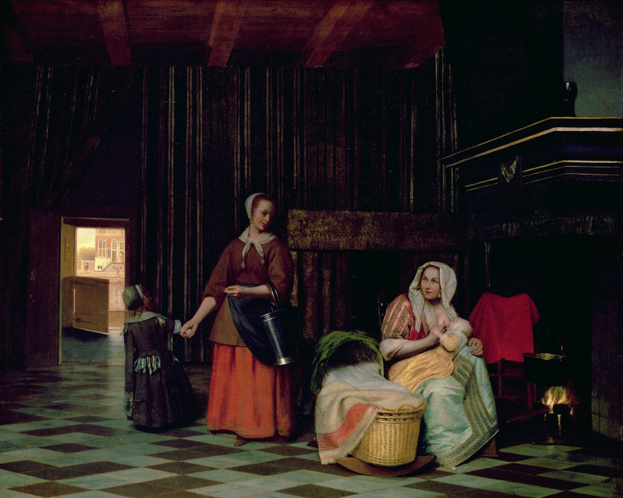 Woman with Infant, Serving Maid with Child by Pieter de Hooch