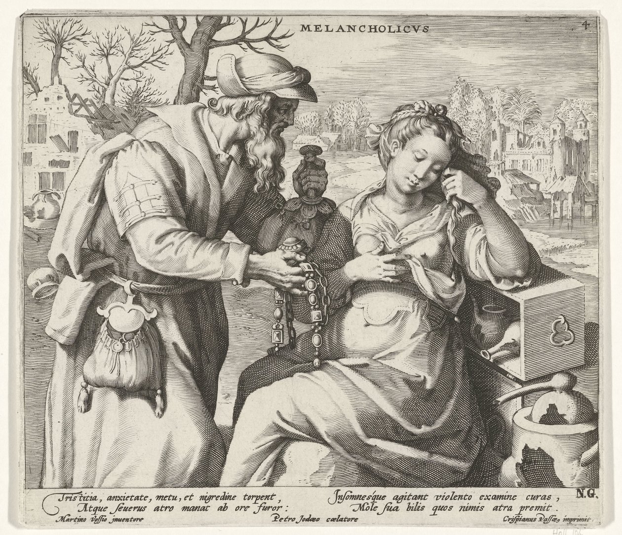 The Melancholic Temperament by Pieter de Jode (I)