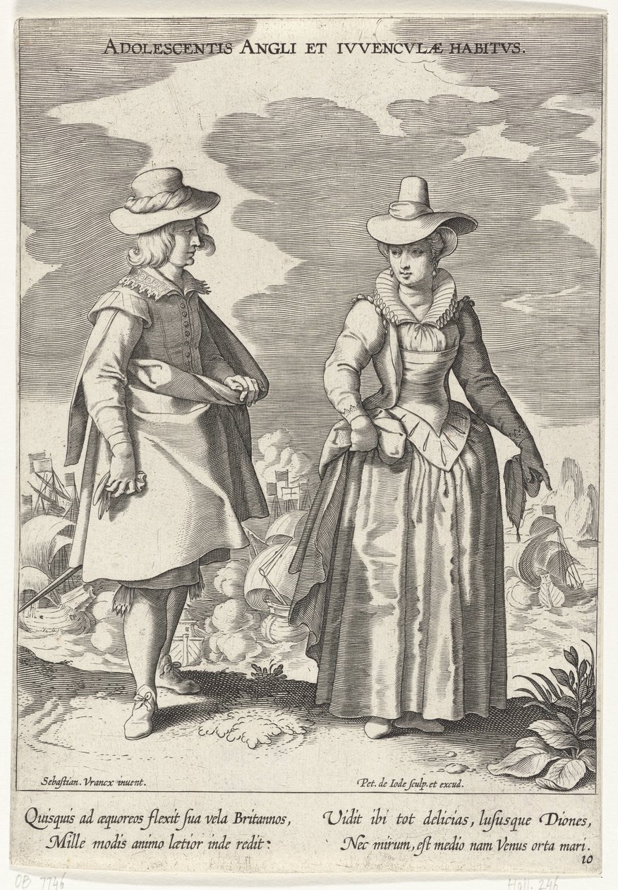 Couple Dressed in English Fashion, ca. 1610 by Pieter de Jode (I)