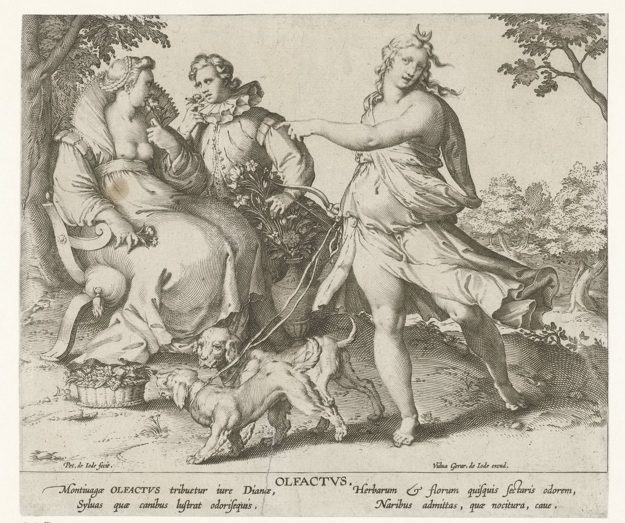 Smell (title on object) (series title) by Pieter de Jode (I)