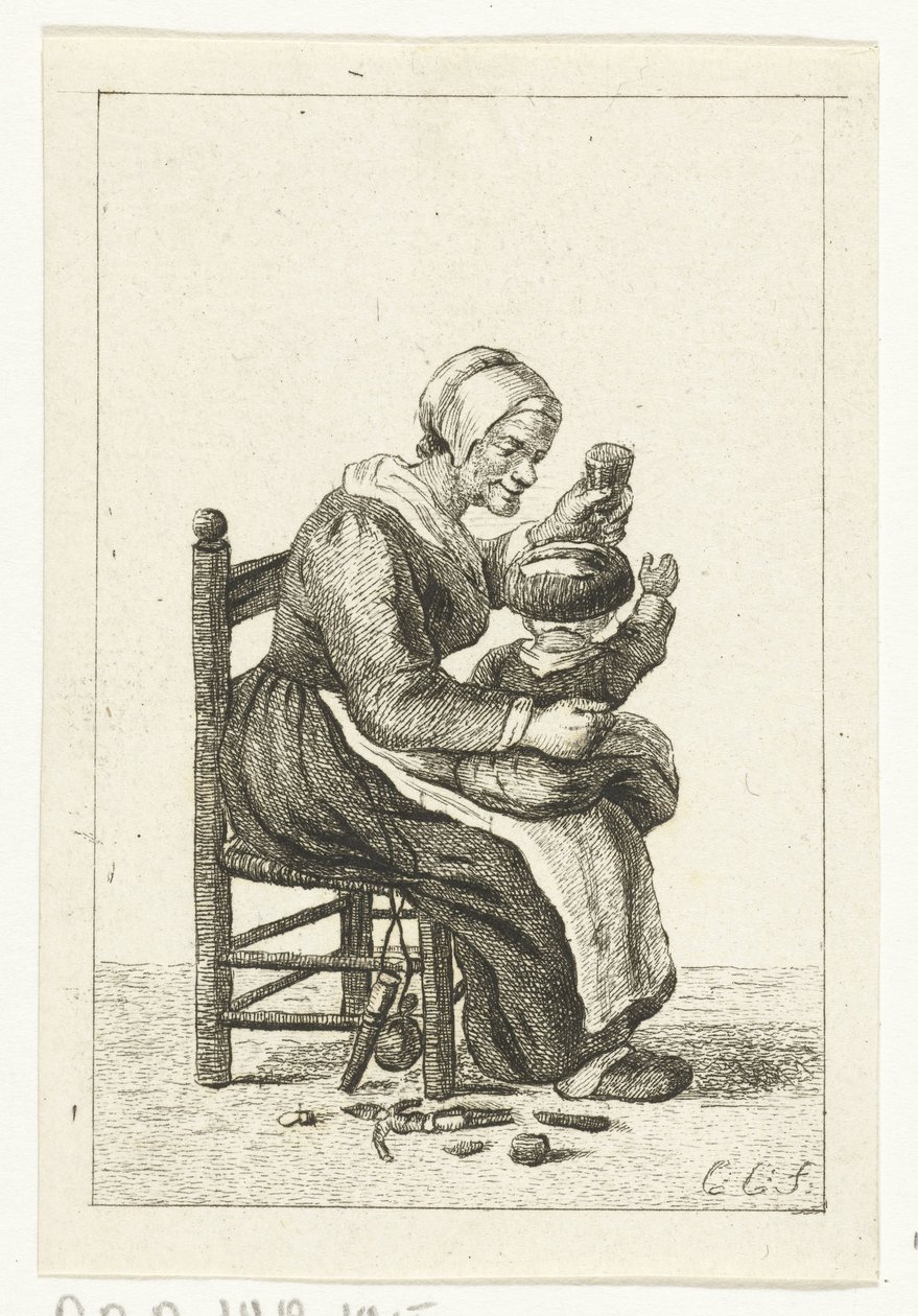 Woman with Child on Lap by Pieter de Mare