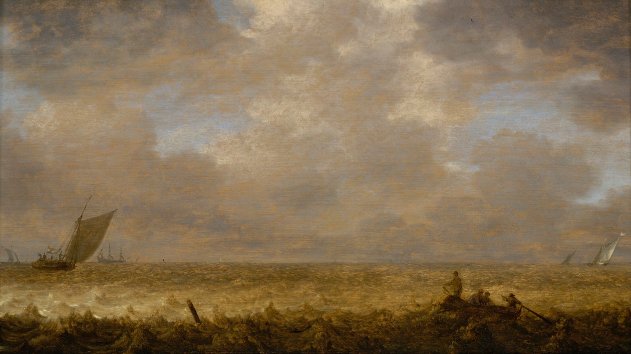 A Shallow Sea with Fishing Boats, c.1640 by Pieter the Elder Mulier