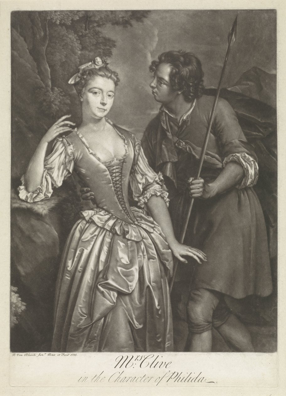 Actress Catherine Clive in the Role of Phillida by Pieter van Bleeck