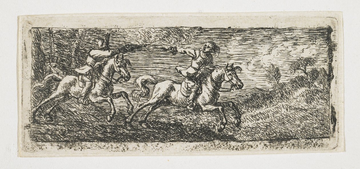 Two Horsemen Fighting by Pieter van Laer