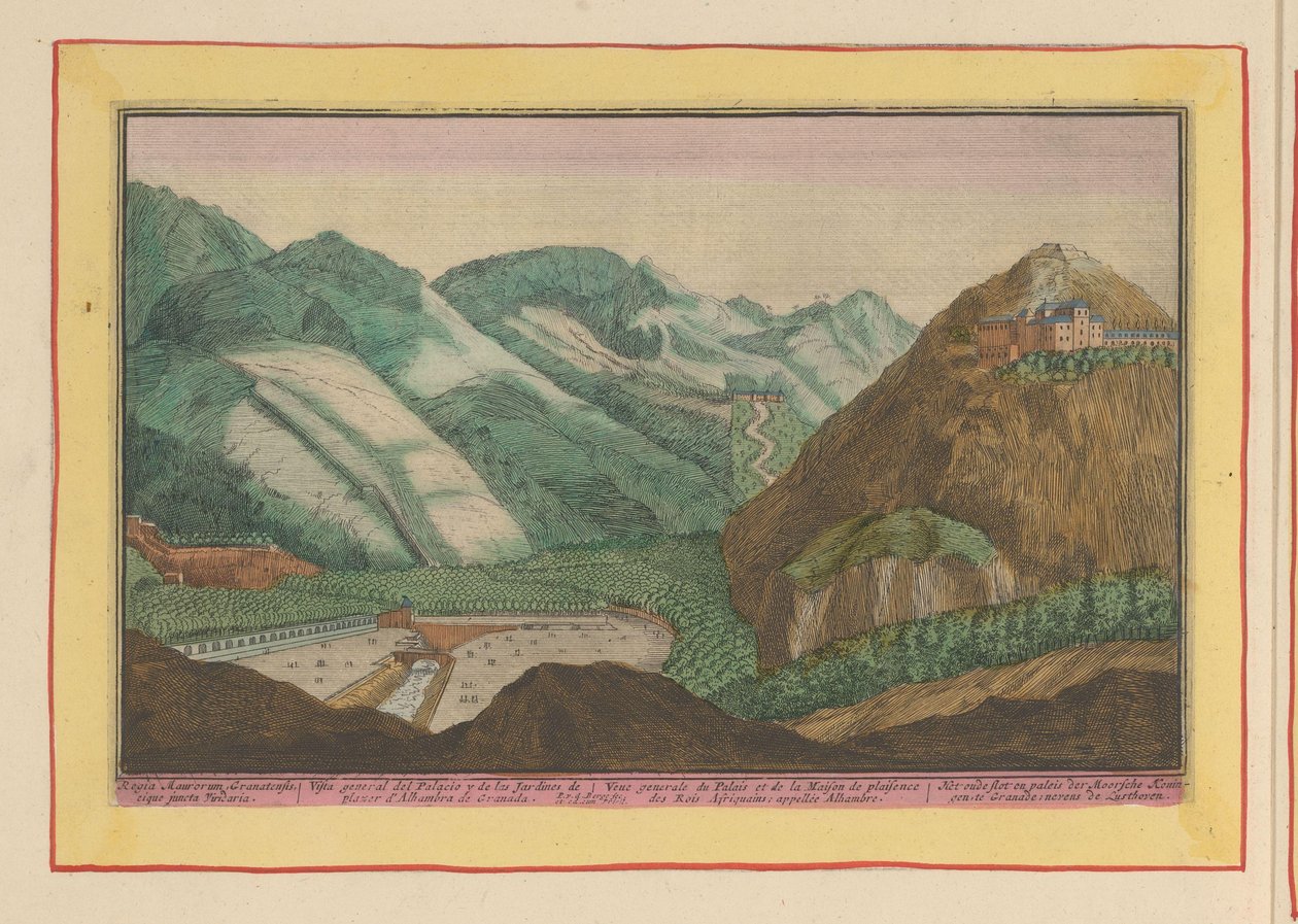 View of the Palace and Gardens of the Moorish Kings in Granada by Pieter van den Berge