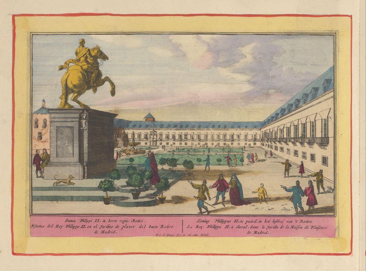 Equestrian Statue of Philip II in Madrid (Theatrum Hispaniae) by Pieter van den Berge
