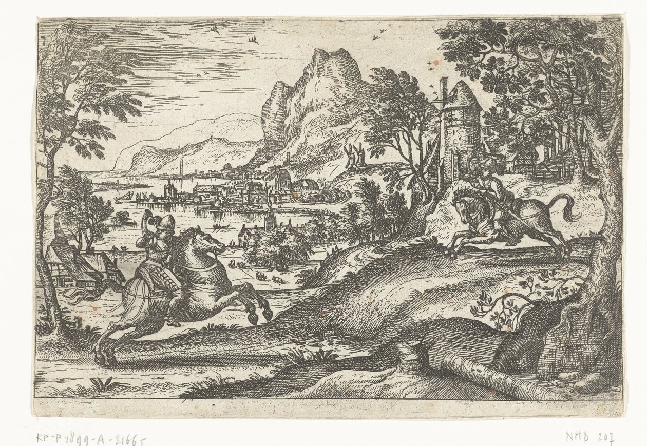 Landscape with Two Riders by Pieter van der Borcht (I)