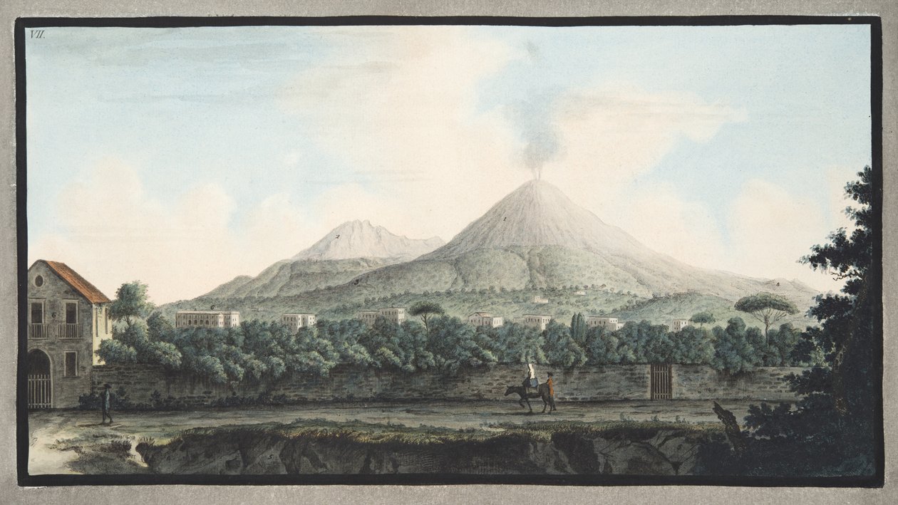 View of Mount Vesuvius from the sea shore, from 