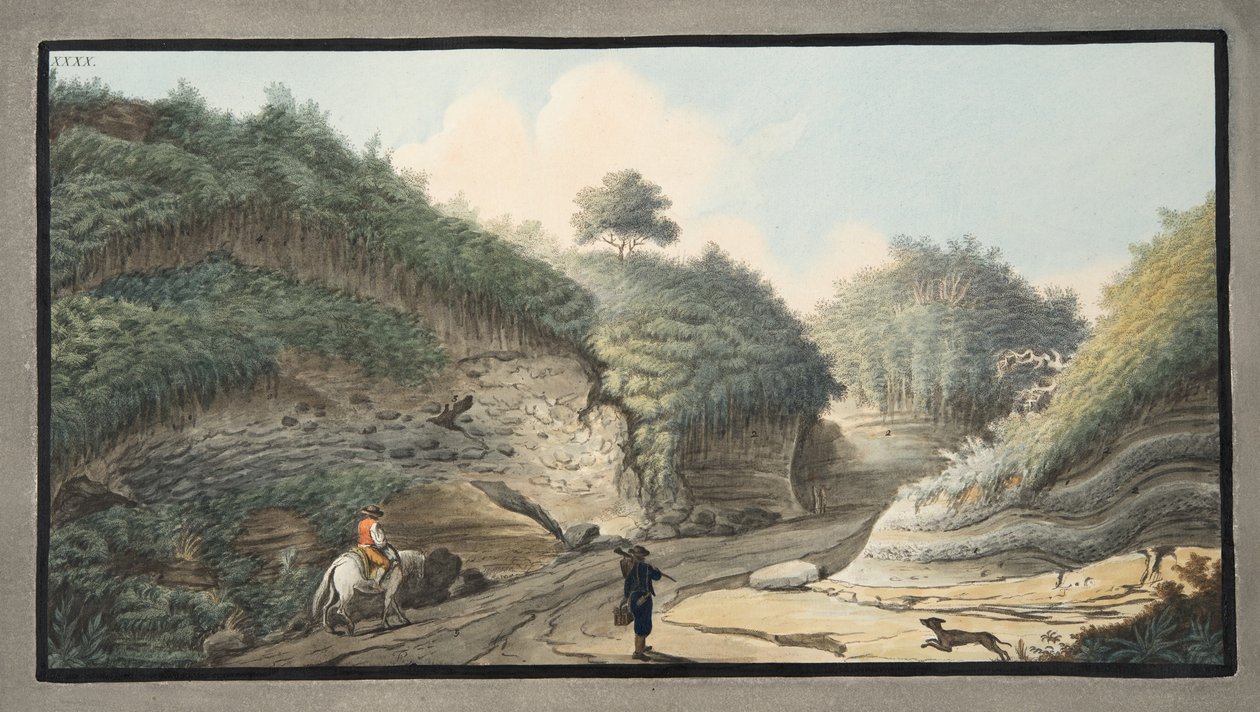 View of a hollow road leading from the Grotto of Pausilipo to Pianura, Plate XXXX, from 