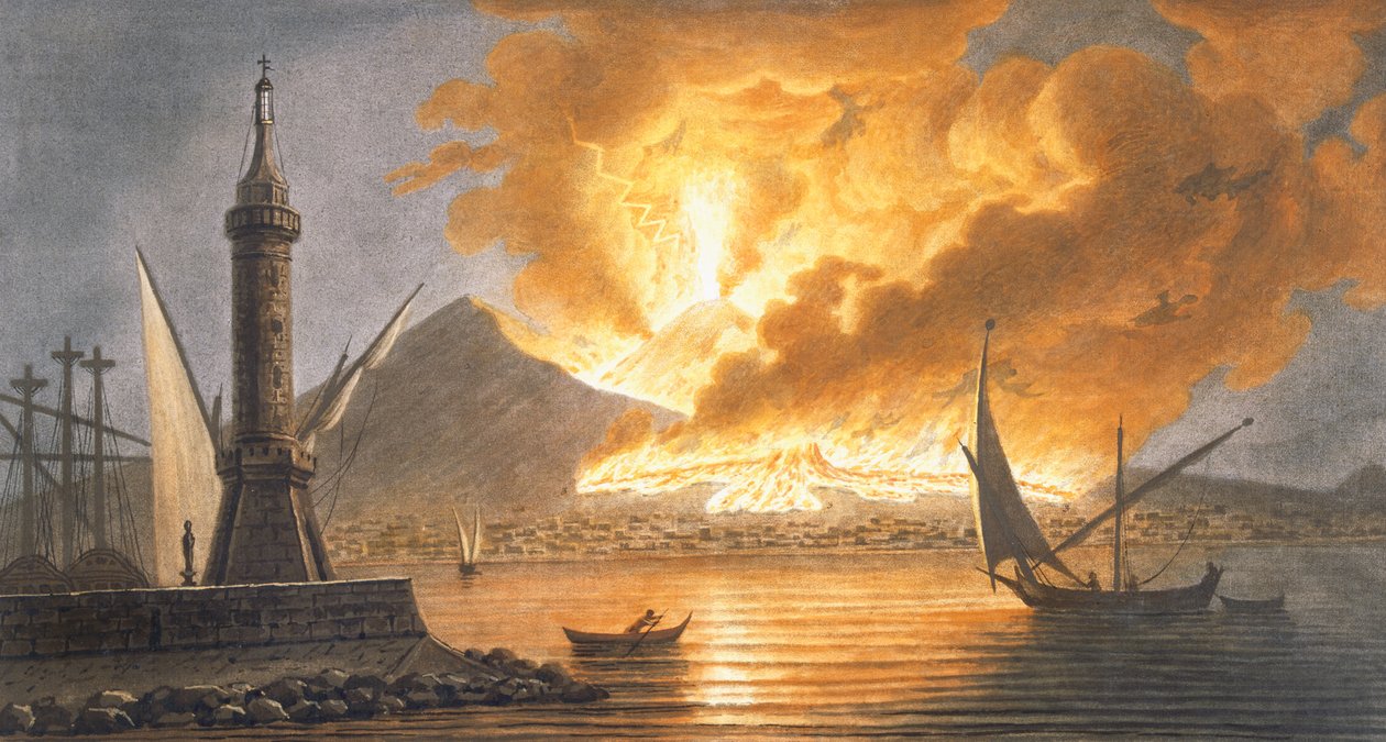 View of the great eruption of Vesuvius from the mole of Naples in the night of 20 October 1767, Plate 6 from 