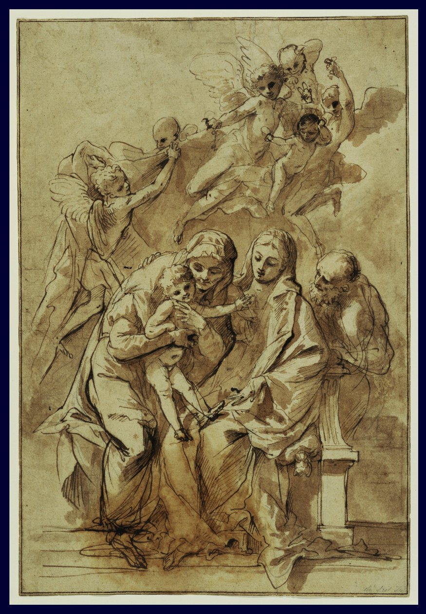 The Holy Family with Saint Anne by Pietro Testa
