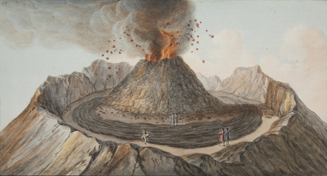 Plate IX from Campi Phlegraei: Observations of the Volcanoes of the Two Sicilies by William Hamilton by Pietro Fabris