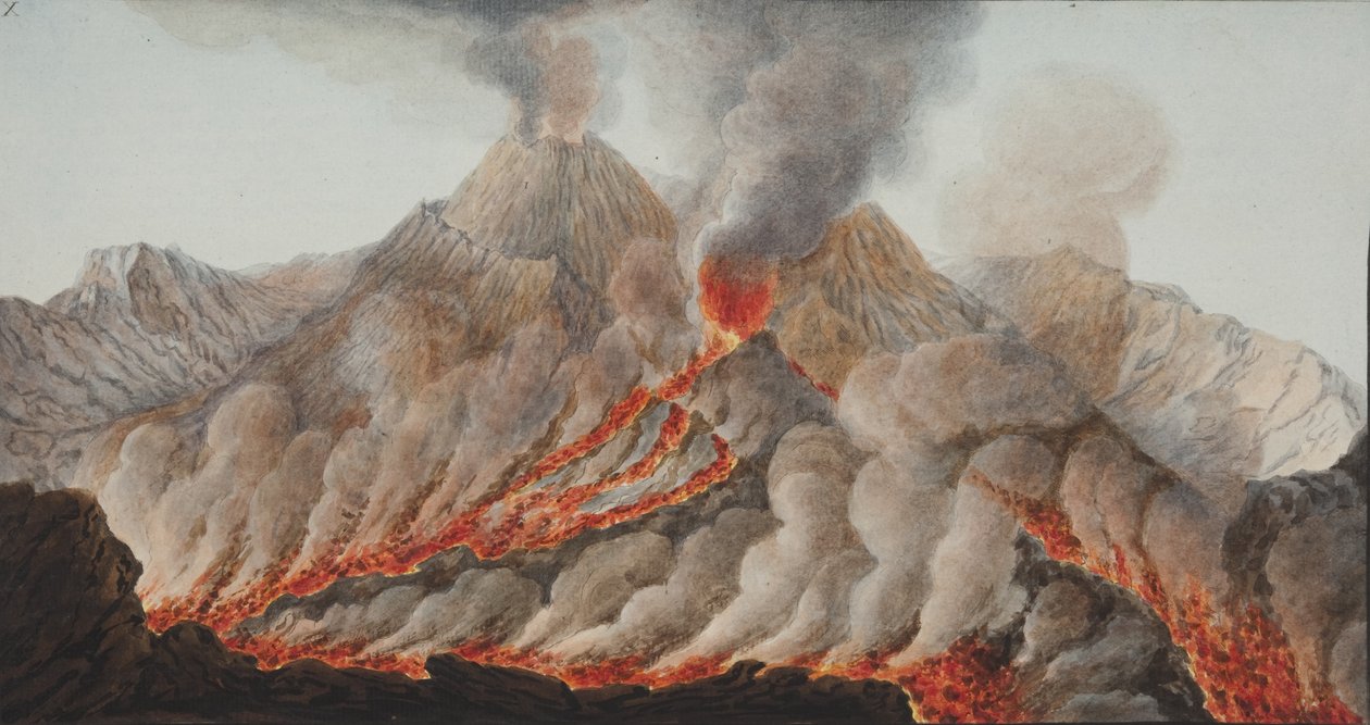 Plate X from Campi Phlegraei: Observations of the Volcanoes of the Two Sicilies by William Hamilton by Pietro Fabris