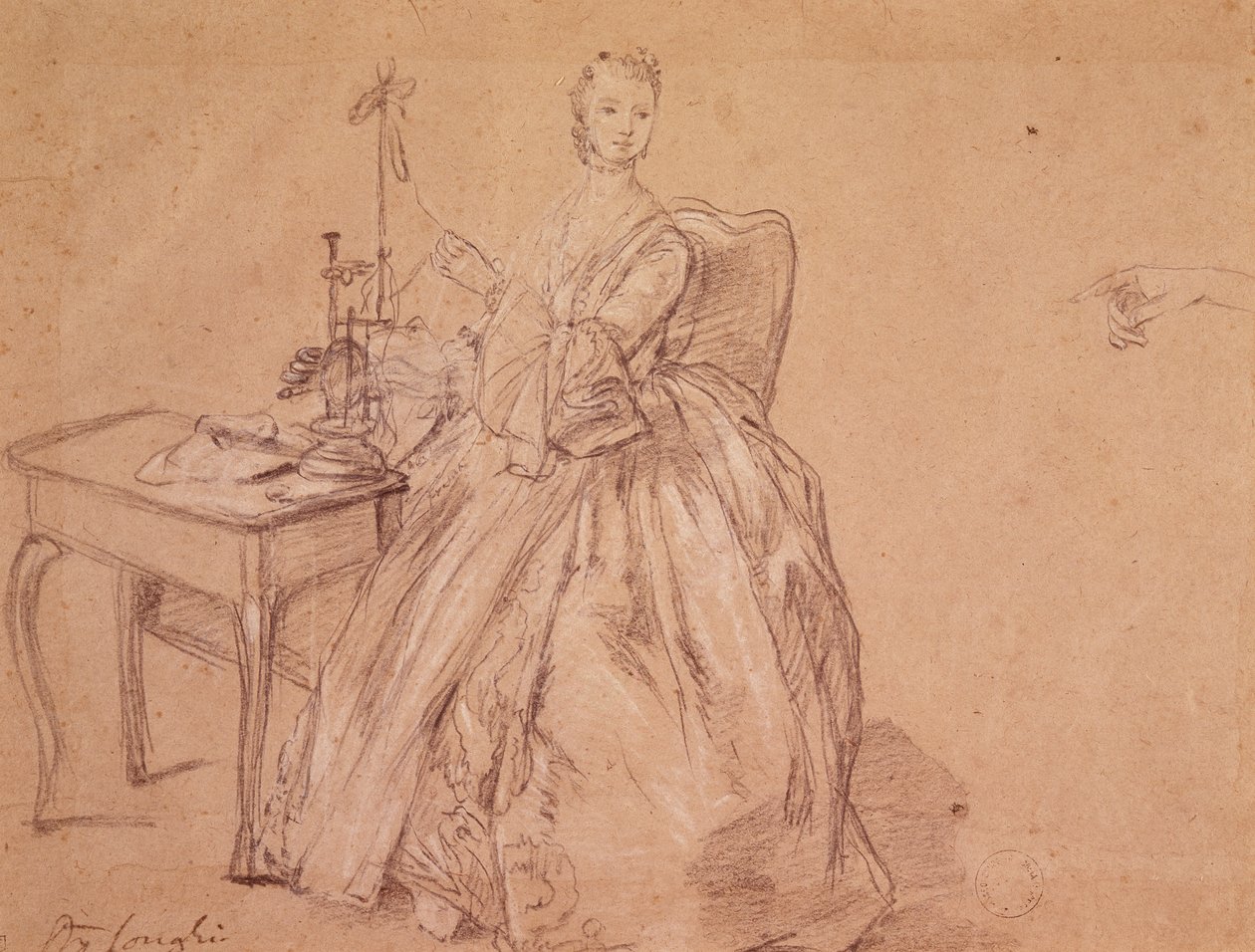 A woman spinning by Pietro Longhi