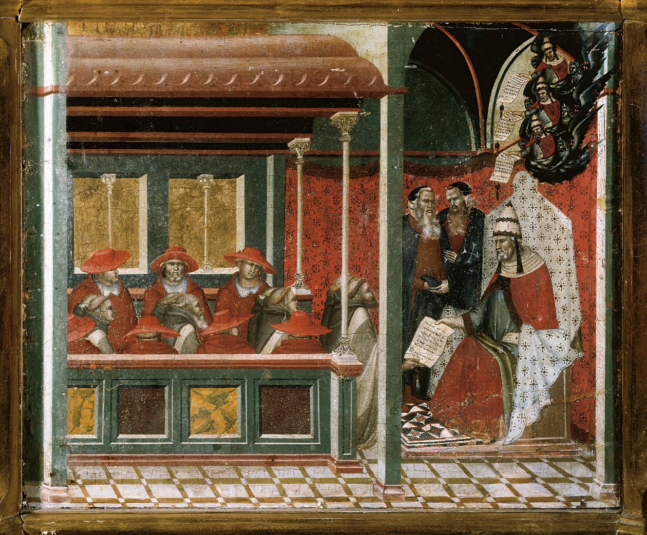 Pope Honorius III Approving the Carmelite Rule (detail) by Pietro Lorenzetti