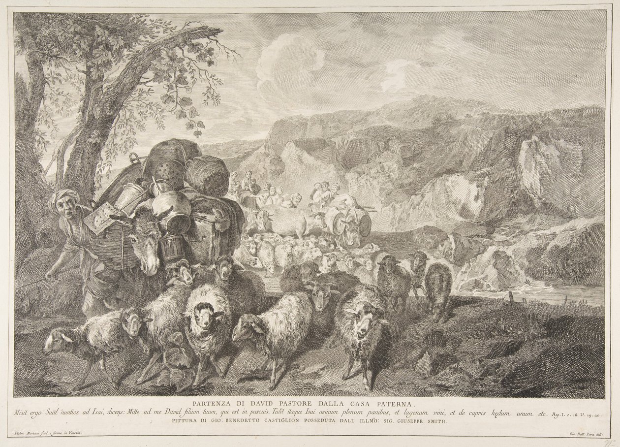 Departure of David the Shepherd from the House of His Father, 1743-63 by Pietro Monaco