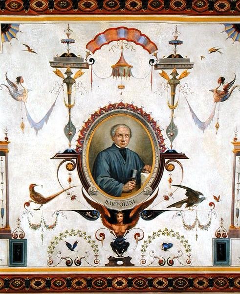 Portrait of Lorenzo Bartolini, detail from the ceiling of the Sala del Sindaco by Pietro Pezzati