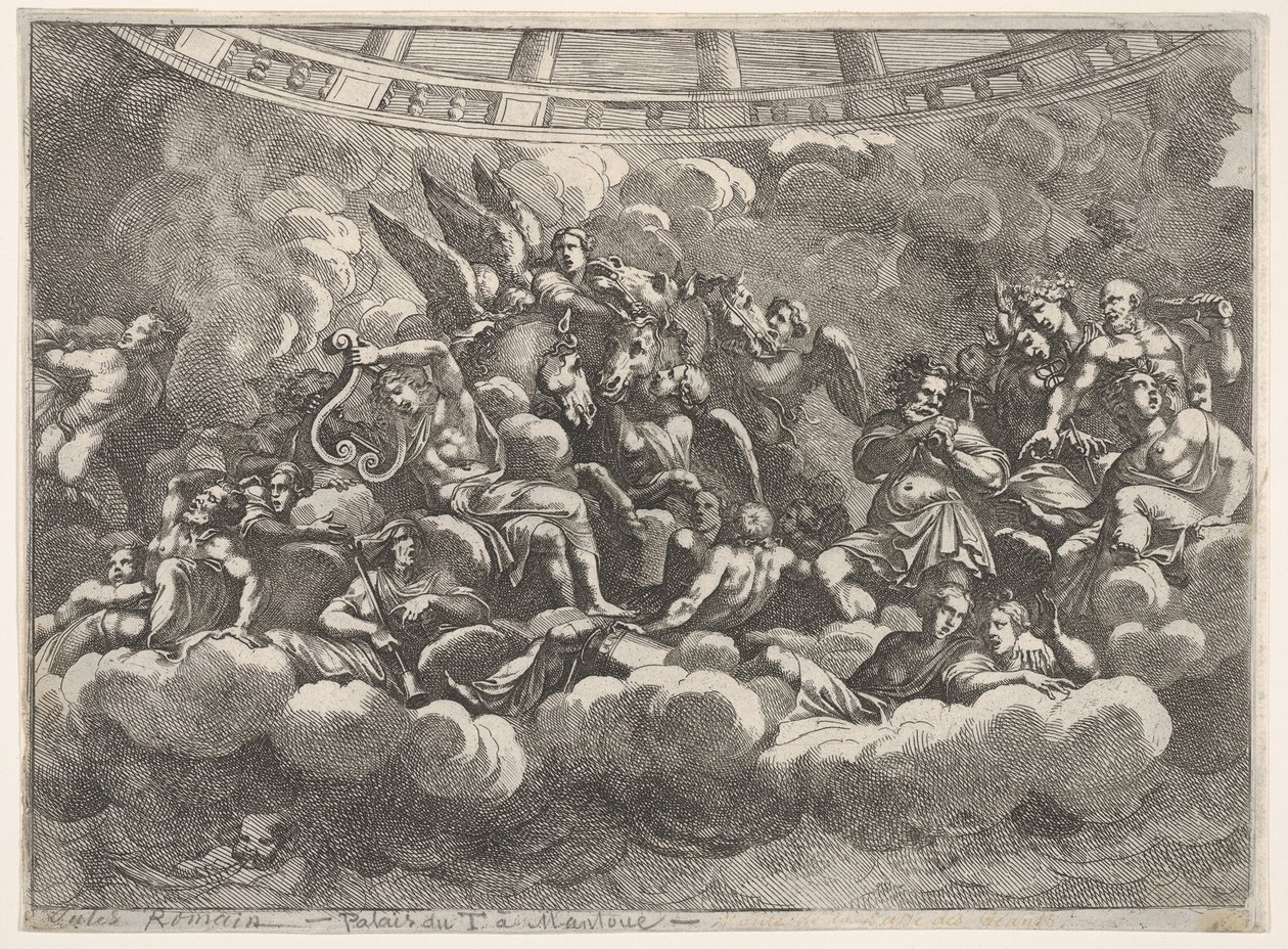 Gathering of Various Olympian Gods and Mythological Figures by Pietro Santi Bartoli