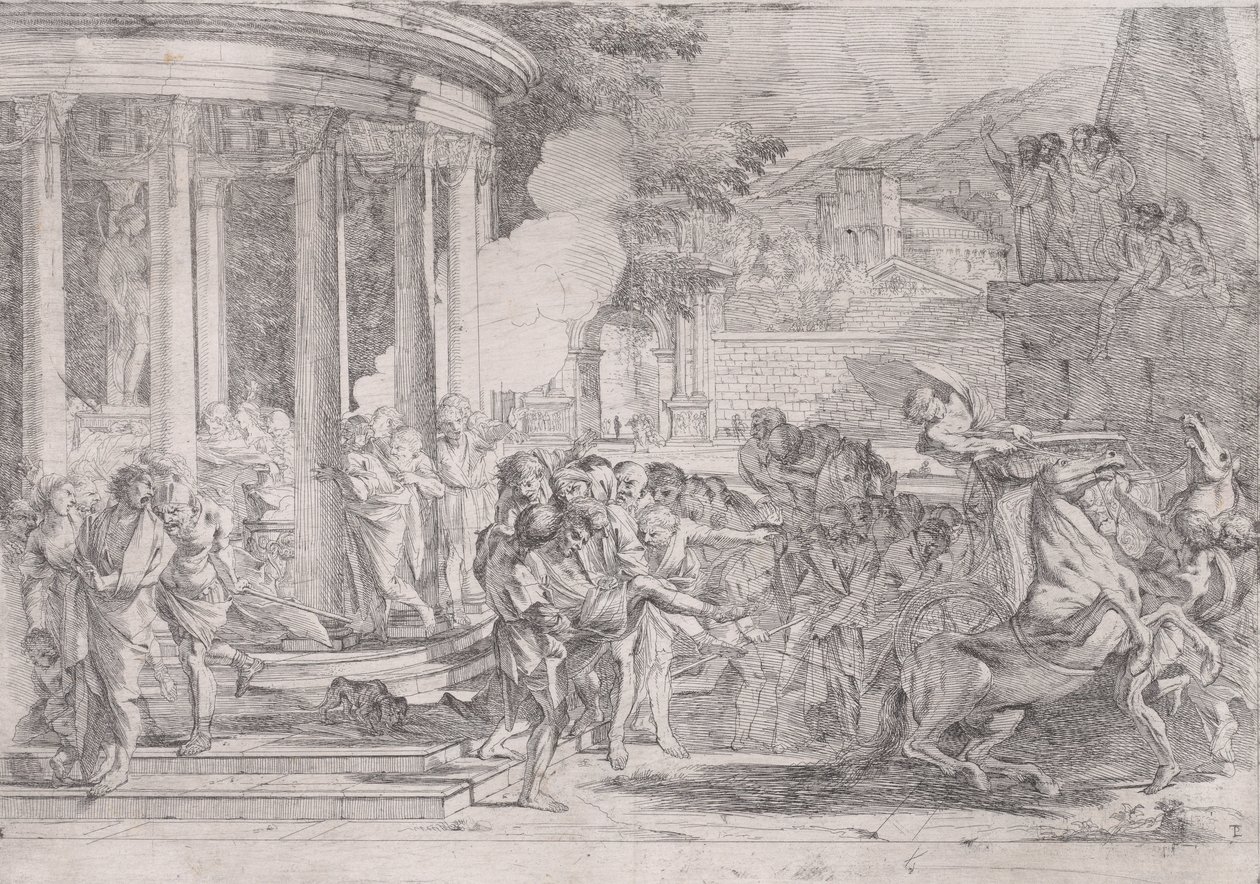 Sinorix Carried from the Temple of Artemis Trying to Escape the Effects of the Poison by Pietro Testa