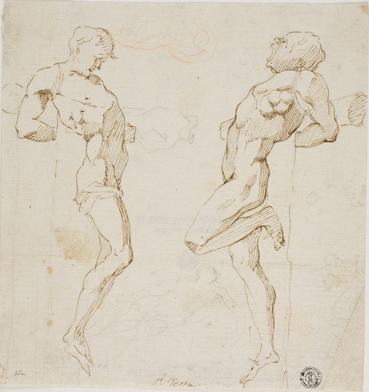 Studies for Thieves on the Cross, Sketch of Figures by Pietro Testa