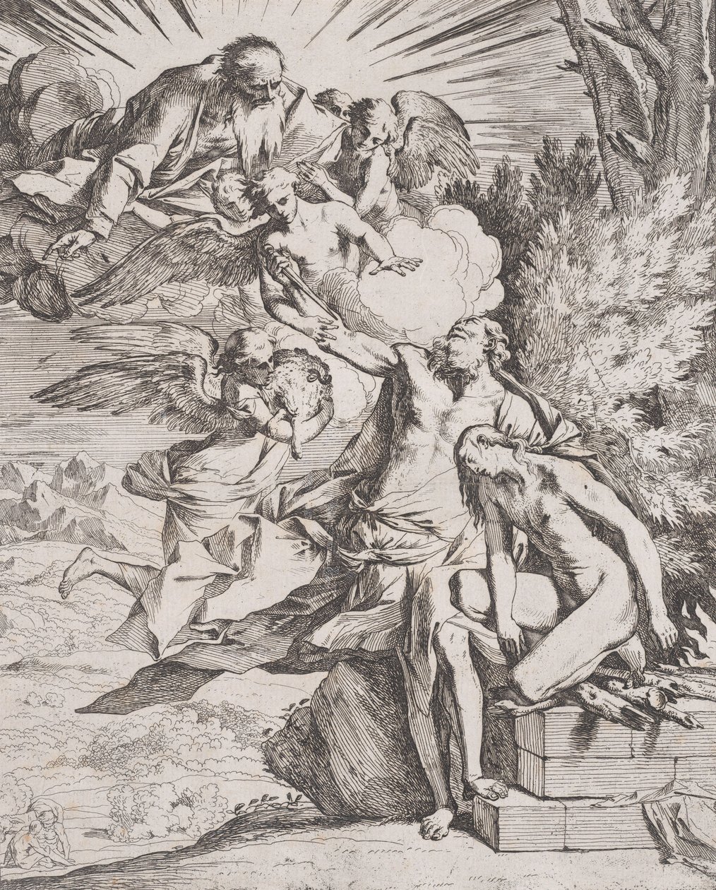 The sacrifice of Isaac by his father Abraham, ca. 1640-42 by Pietro Testa