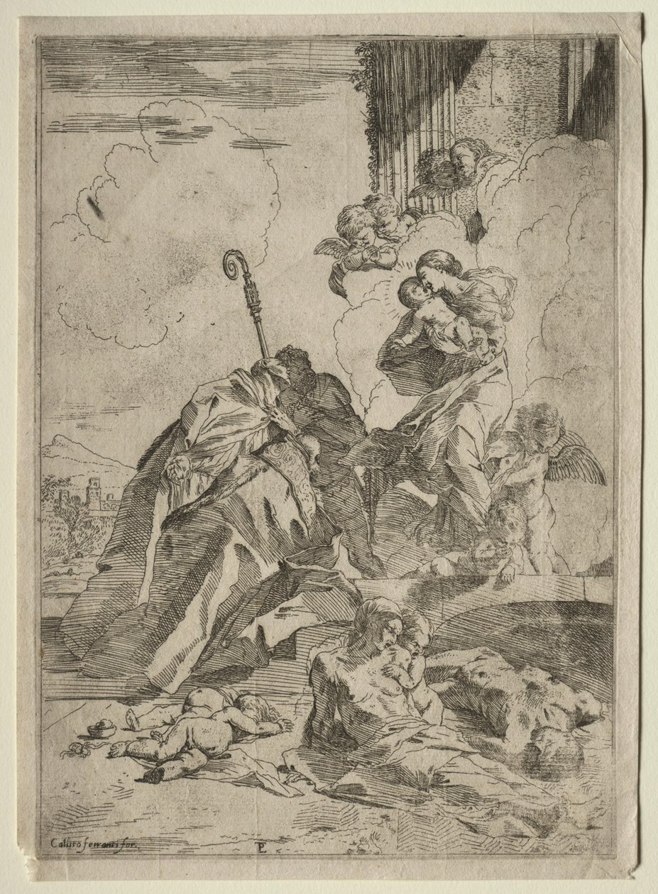 Three Lucchese Saints Interceding with the Virgin for the Victims of the Plague, ca. 1630-31 by Pietro Testa